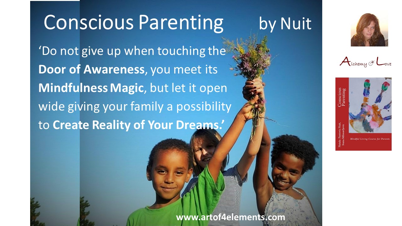 Conscious Parenting Mindfulness Training quote about mindfulness and self-development dreams, living highest potential